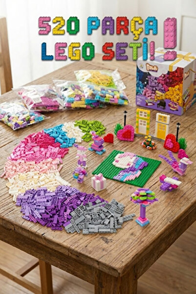 craftivio 520 Parça Yapı Oyuncak Uyumlu Yapı Blokları Seti - Pastel Renkli Ya...