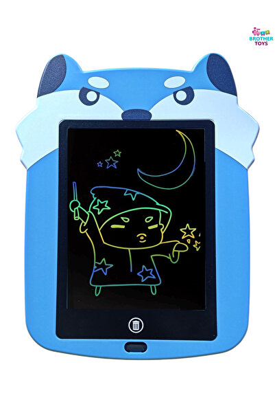 Brother Toys 8.5 İnch Hayvan Figürlü Renkli Yazan LCD Dijital Çocuk Tablet Ya...
