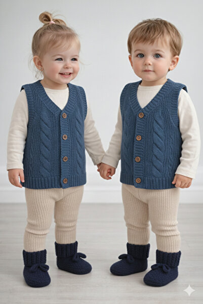 Nimini Kids سترة أطفال منسوجة بنمط تريكو ناعم للموسم الجديد (0-8 سنوات)