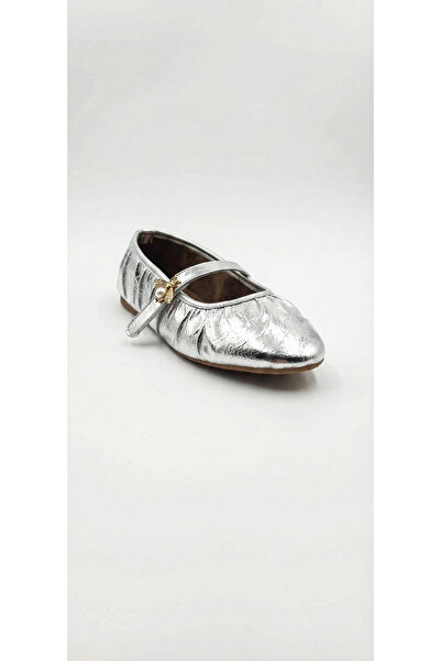 Ustalar Ayakkabı Çanta Silver Women's Ballerina Flats 319.032-12-05
