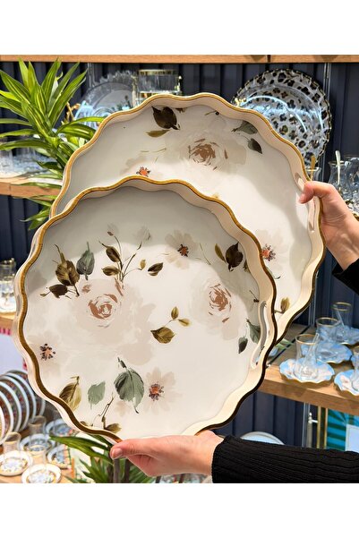 Onedekor 2li White Calmness Lüks Tepsi