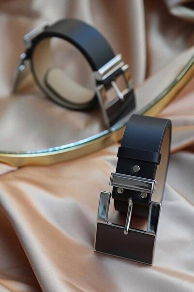 MODAM HİFA Silver Buckle Stone Women's Belt Dress Belt Shirt Belt Waist Belt Body Belt Trouser Belt