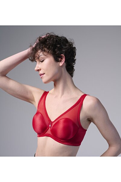Yeni İnci New Year's Red Underwire Thin Sponge Bra