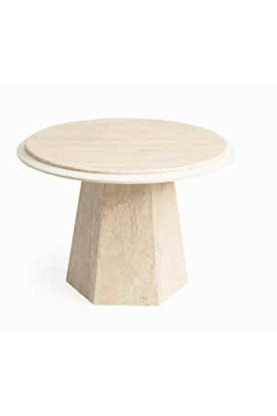 EGE MOBİLYA AKSESUARLARI Prizma Orta Sehpa Ece Çift Kat 70 Çap