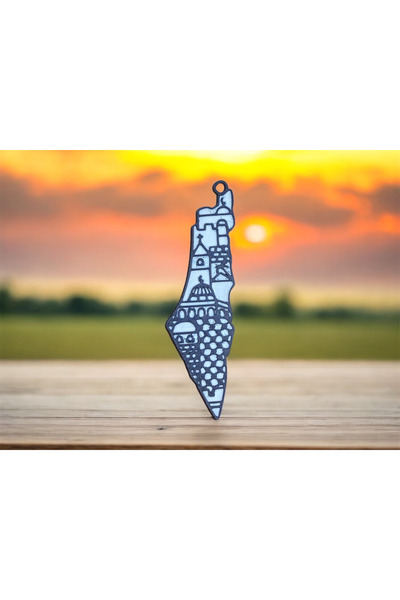 SZD Design Palestine Map Peace Themed Keychain