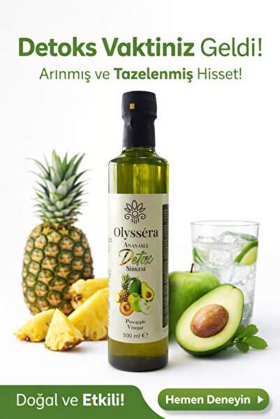 Olyssera Ananaslı Detox Sirkesi 500 ml – Özel Fermente Formül