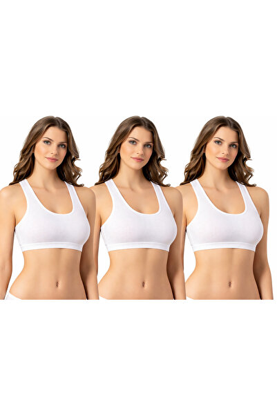 İncili Women's Athlete Bustier Set of 3 – White |   Supportive Comfortable Fi...