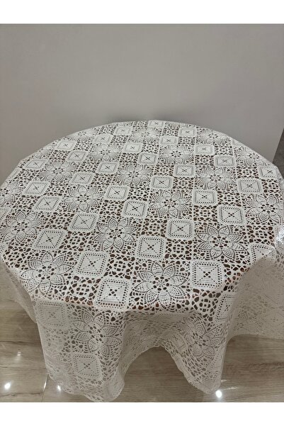 yukselhalimefrusat مفرش طاولة منقوش شفاف دائري بقطر 137 سم وسمك 0.25 ملم