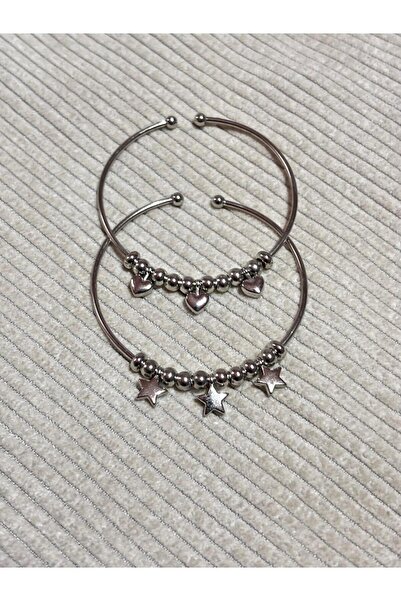 bijoux uniques سواران قابلان للتعديل مع تعليقة على شكل قلب ونجمة