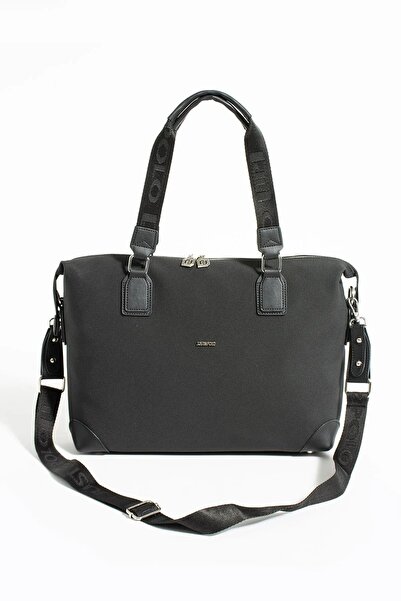 Just Polo Women's Black Long Strap Hand and Shoulder Bag Large Size 232180Mhü