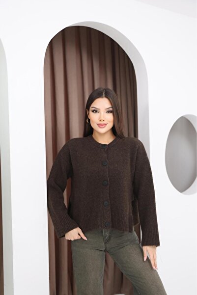 DMBASİC Side Slit Detail Women's Knitwear Cardigan