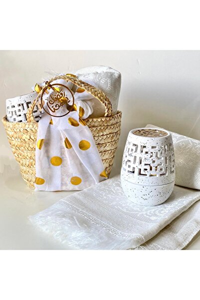 FLONA هدية رمضان مجموعة هدية Ramdan set gift سجادة ومبخرة وسلة هدية