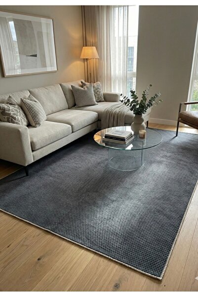 Deffino home Açık Krem Rölyef Kaymaz Jel Taban Tozumaz Antialerjik Halı Yolluk