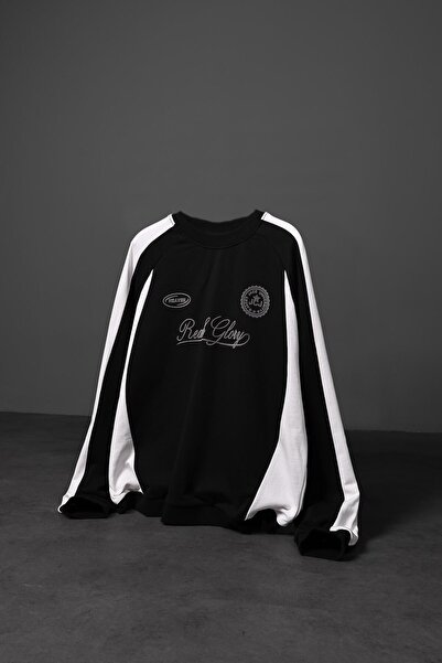 Slatra Negru pentru bărbați Reach cu imprimeu supradimensionat Swea tricou