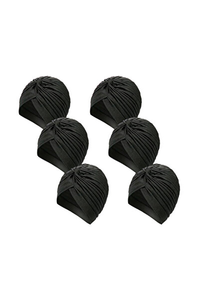 SDD قبعات نسائية بلوفر باللون الاسود تستخدم في البيت و المدرسة و التسوق و النادي 6 حبات