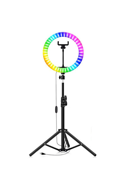 DARKOM RGB LED Halka Işık Seti – Tripodlu, Telefon Tutuculu, Ayarlanabilir Iş...