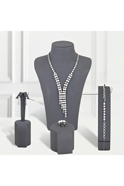 Un Silver zircon jewelry set
