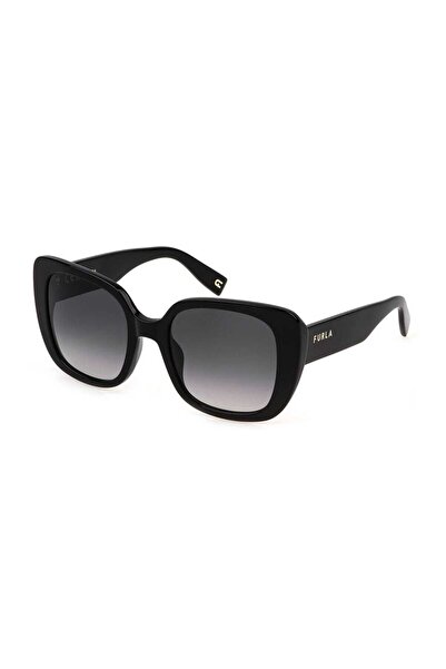 FURLA Women's sunglasses SFU838 0700, Black, Butterfly, 55 mm