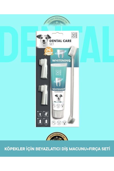 M-PETS Köpekler İçin Beyazlatıcı Diş Macunu + Fırça Seti