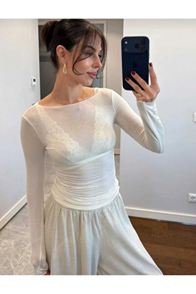 Bak'ap Premium Boat Neck Transparent Blouse