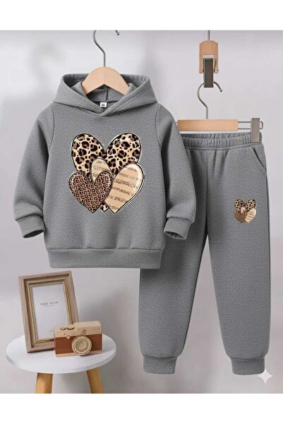 Nice Clothes SET TRENING COPII UNISEX CU GLUGĂ (3 CU IMPRIMEU LEOPARD)