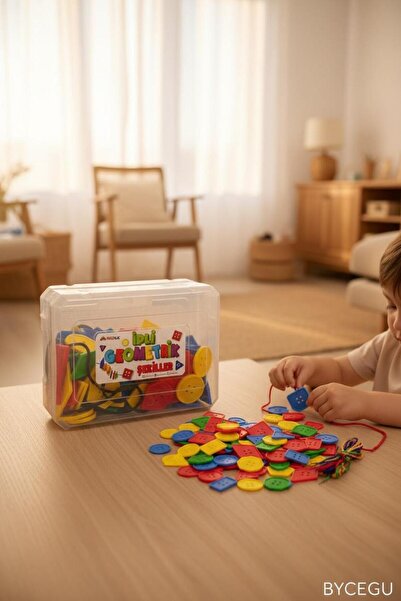 BYCEGU 56627 ZEKA GELİŞTİRİCİ İPLİ OYUNCAK GEOMETRİK ŞEKİLLER