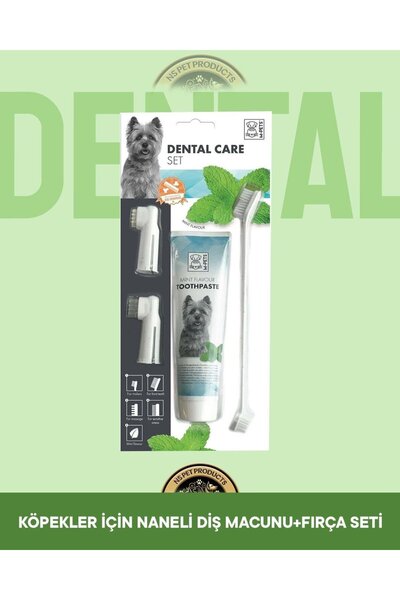 M-PETS Köpekler İçin Naneli Diş Macunu + Fırça Seti