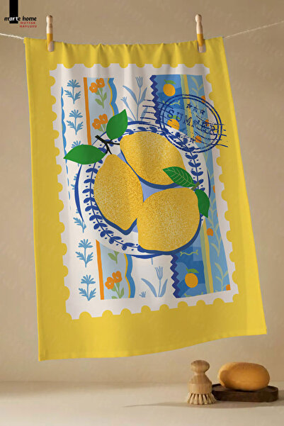 Marte Home LİMONE - RENKLİ BASKILI 2'Lİ SET 40x60 MUTFAK HAVLUSU, KURULAMA BEZİ