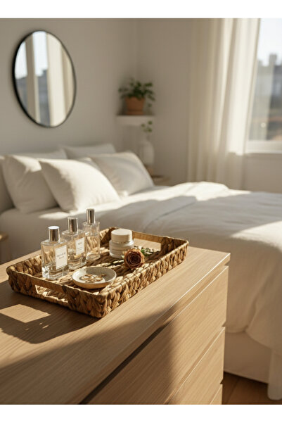 Home صينية زخرفية مستطيلة من الخوص مقاس 36×26 سم