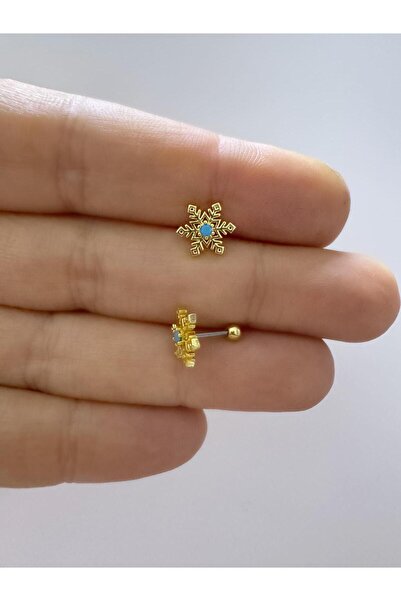 Arescollection 1 ADET KAR TANESİ HELİX FLAT LOBE UYUMLU PİERCİNG