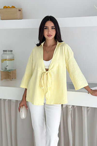 Noa&Noa Women's Tie-Up Summer Shirt – Blue Breeze