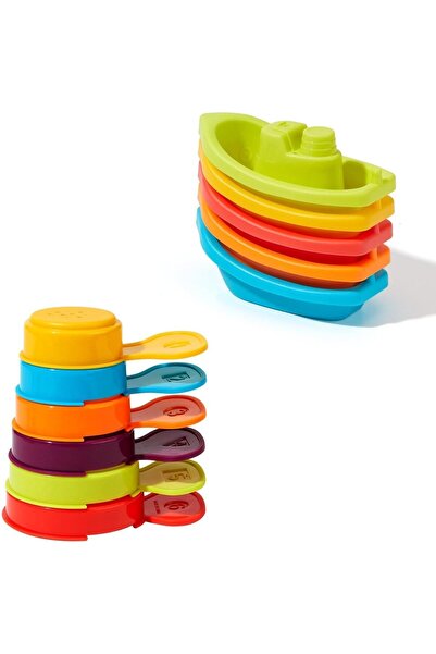 Bowa مجموعة ألعاب استحمام للأطفال الصغار، 11 قطعة، قوارب عائمة وملاعق استحمام