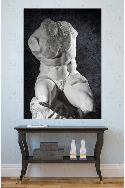 Mgi Design Klasik Yunan Torso Heykeli Kanvas Tablo Duvar Dekoru Rönesans Beya...
