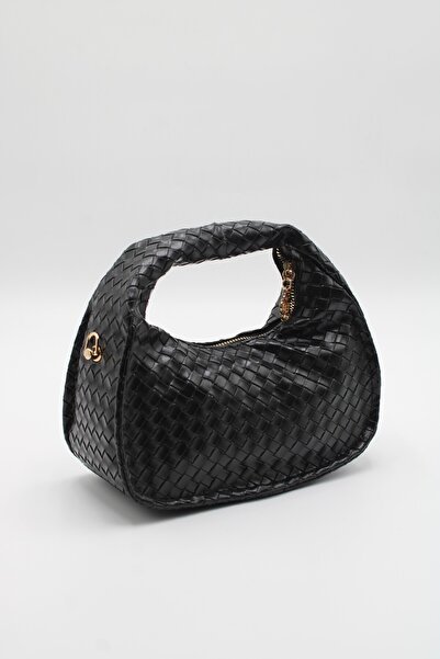 LASSO Women's Braided Soft Leather Zippered Long Strap Hand, Arm and Shoulder Bag