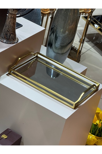 YASAR CONCEPT Lucentra Metal Mirrored Tray