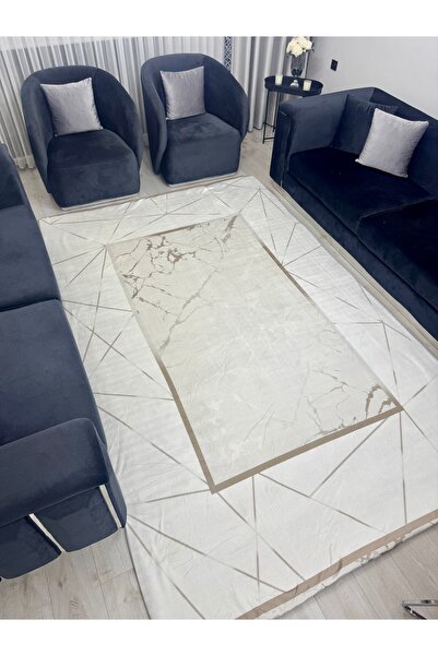 VELANORA HOME غطاء سجاد عصري بمظهر رخامي مع قاعدة مرنة ومضادة للانزلاق قابلة للغسل