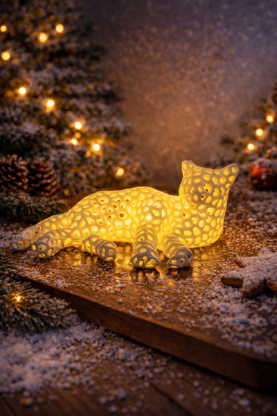 Miolette LED Işıklı Leopar Dekoratif Lamba – Ortam & Gece Aydınlatması – Hedi...