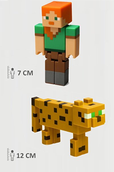 FigürDizayn Minecraft Ocelot ve Alex Set Hareketli Figür Eklemli