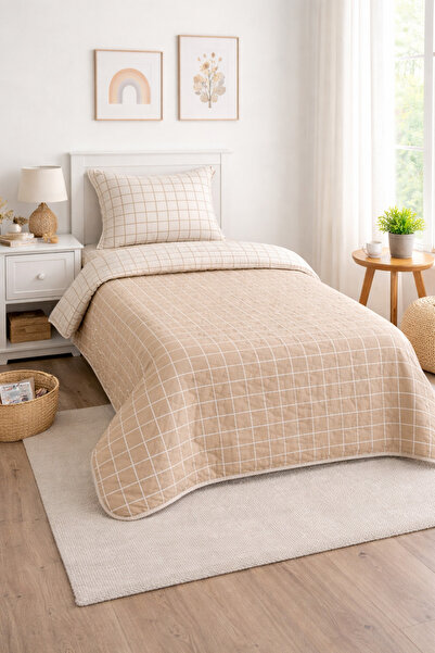 VİLERA HOME Eco-Friendly Single Person Quilted Double-Sided Bedspread Set