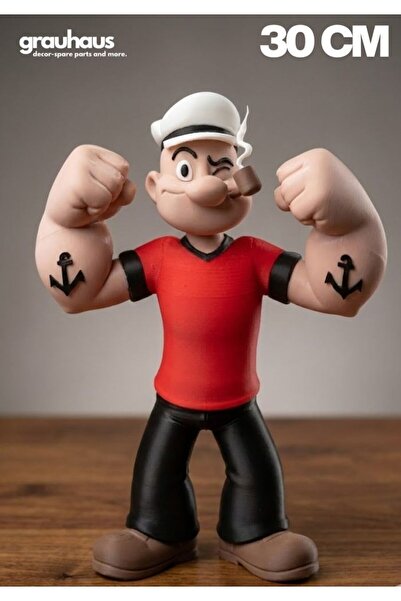 GRAUHAUS Temel Reis Popeye Figürü 30 CM Büyük Boy Ofis & Ev Aksesuarı