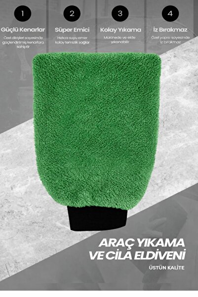 HD HOME COLLECTİON Mikrofiber Oto Yıkama Eldiveni Kaporta Araba Detay Temizli...