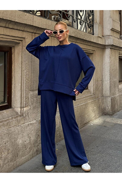 Cool & Sexy Modal Fabric Navy Blue Oversized Sweat Double Suit