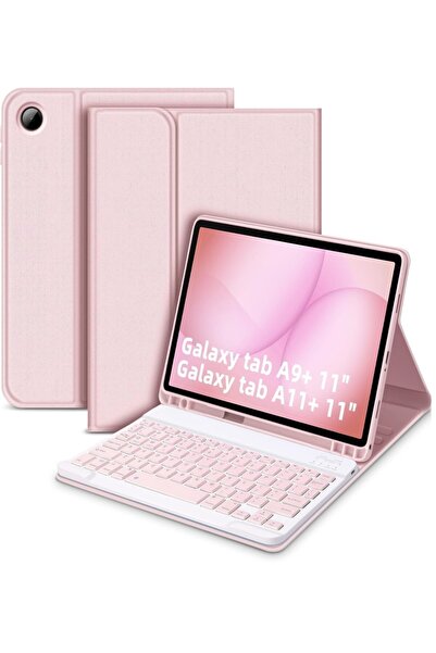 TEKNETSTORE Galaxy Tab A11+ Plus 11 Inç Tablet Uyumlu Bluetooth Özellikli Türkçe Klavyeli Kılıf Kalem Bölmeli