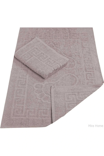 Mira Home 2 Pack Bath Foot Towel 100% Cotton 50X70 cm Menesch Plum