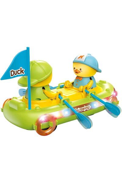 Generic لعبة حمام على شكل بطة على شكل قارب كاياك مع أضواء وموسيقى