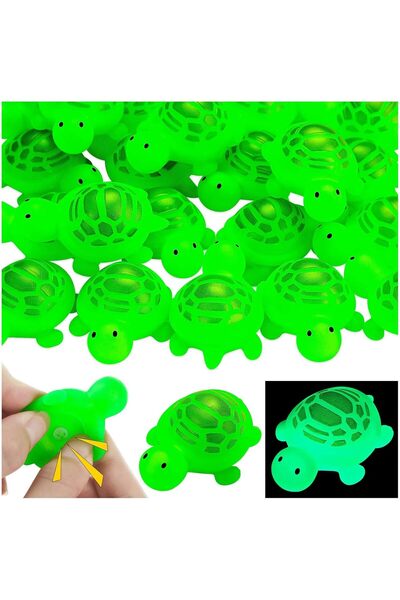 Generic 30 Pieces of Rubber Bath Toys in Turtle Shape, Glow in the Dark