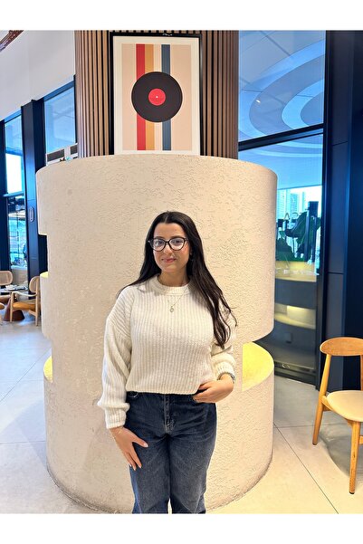 moda çağdaş Pulover de damă supradimensionat cu mâneci bufante basic Tricotaj...