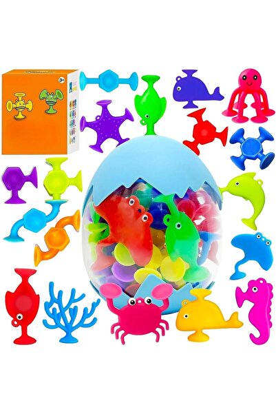 Yelajoy مجموعة ألعاب استحمام - 27 قطعة مزودة بأكواب شفط