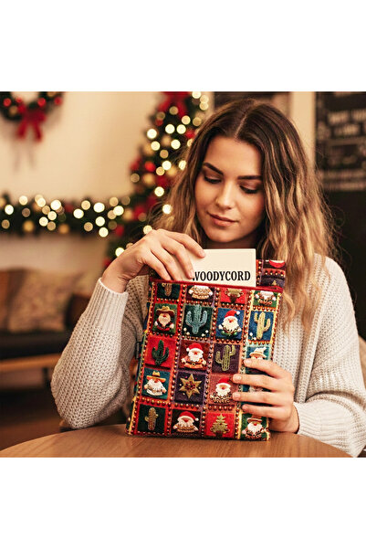 woodycord Handmade Christmas and Cactus Themed 3D Book Tablet Case (21X27 cm)