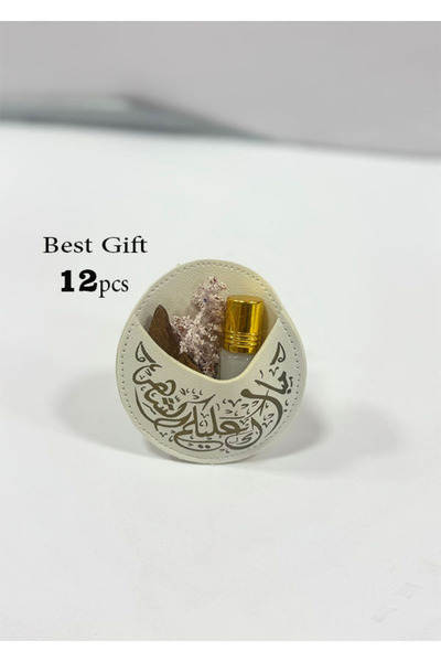 GIFT Leather pockets with the phrase "Blessed month to you" and a piece of dried rosewood (12 pieces)